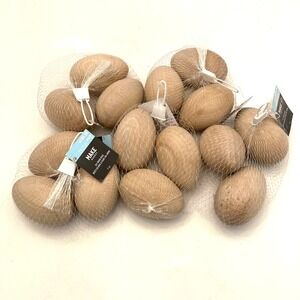 Wooden Craft Eggs Set of 15 Natural Wood 3.25" Brown Art Projects Easter Spring